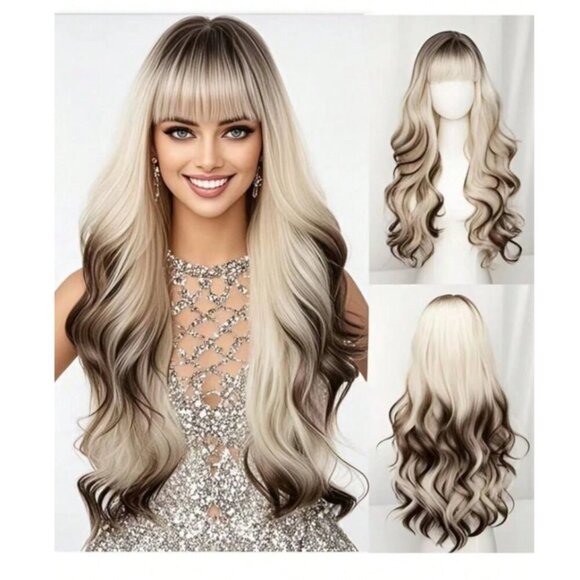Elegant Blonde and Brown Women's Wig - Picture 1 of 7